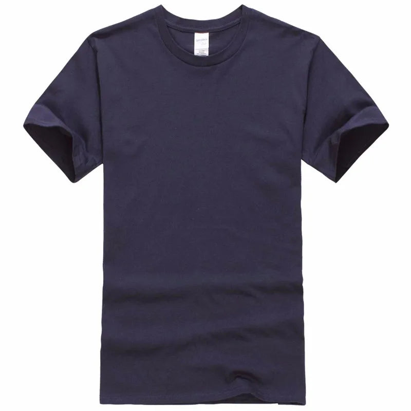 Summer 100% Cotton T Shirts Mens Casual Short Sleeve Solid Cotton Crew Neck Soft T-Shirts Basic Men's Loose Fit Tee Shirt Tops