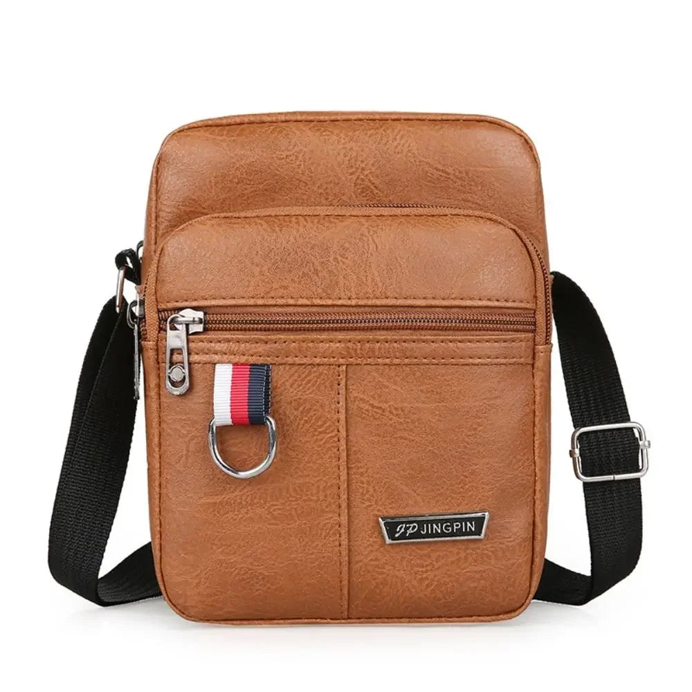 PU Leather Men's Bag Casual New Large Capacity Waterproof Handbag Brown Black Shoulder Messenger Bags Outdoor