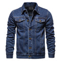 2025 Autumn Men Solid Denim Jackets Fashion Motorcycle Vintage Jeans Jackets Hommes Slim Fit Cotton Casual Black Blue Coats