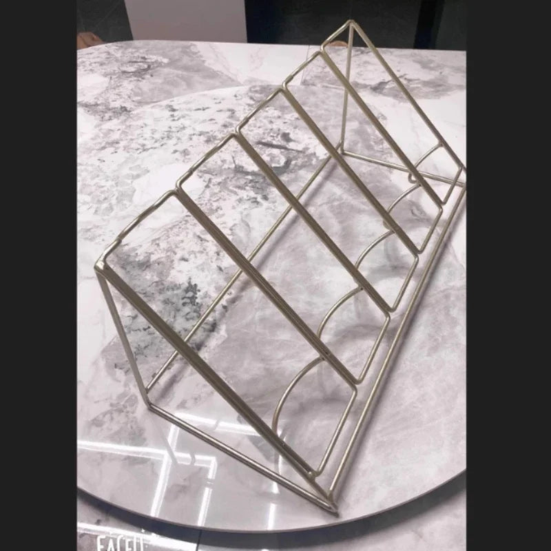 Light Luxury Creative Wine Rack,Home Wine Cabinet Decoration,Tilted Antirust Iron Wine Display Rack Glass Bottle Holders