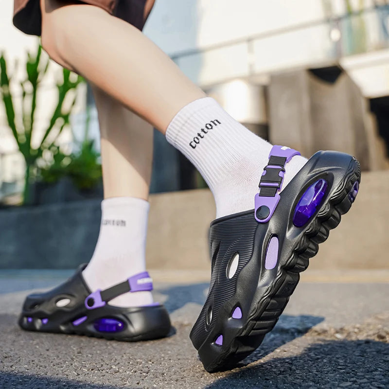 Men's New Summer Sports Sandals for Beach Wear, Non-Slip, Wear-Resistant, Closed-Toe Shoes, Sandals and Slippers