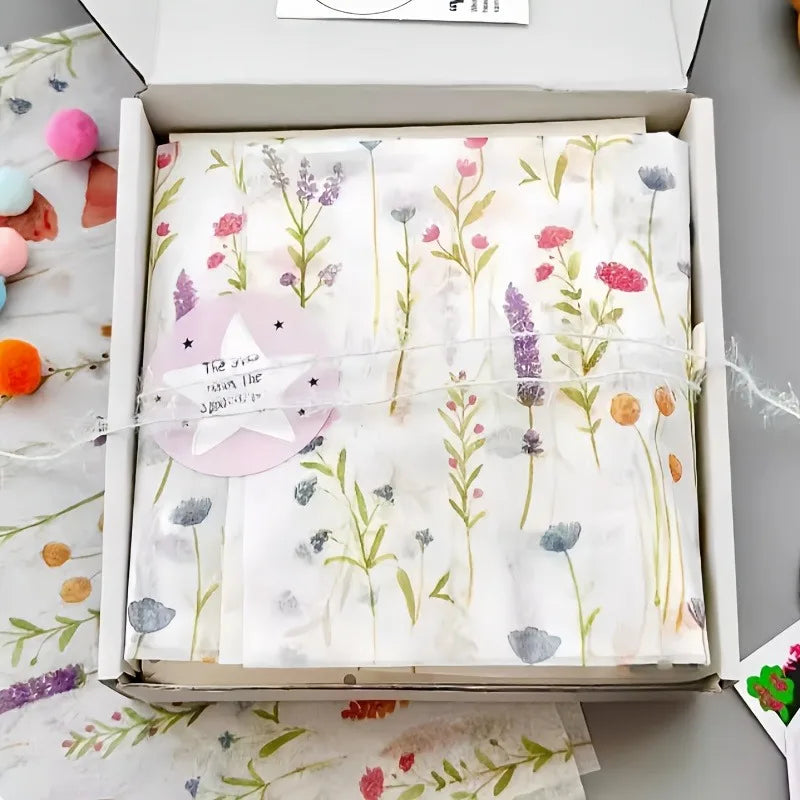 20 Sheets Lavender Print Tissue Paper - Semi-Transparent Perfect for Christmas Birthdays Weddings Valentine's Day 14x20 Inches