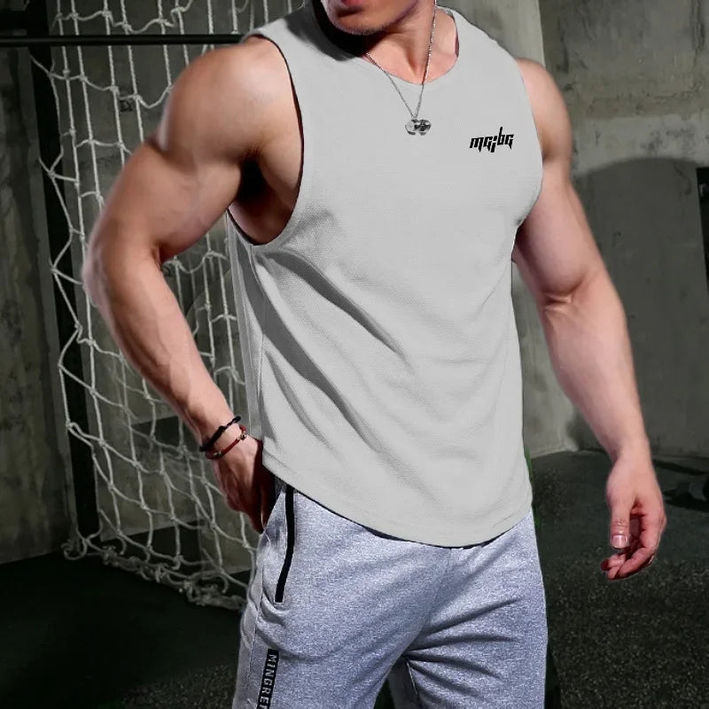Men's Gym casual Tank  Fashion printing  Bodybuilding Running Vest men quick-drying Sport Shirts Comfortable Fitness Undershirt