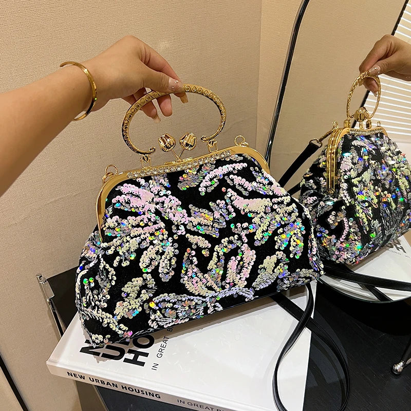 Fashion Paillette Evening Bag Women Glittering Clutch Purse Handbag Designer Luxury Wallets Party Female Shoulder Crossbody Bag