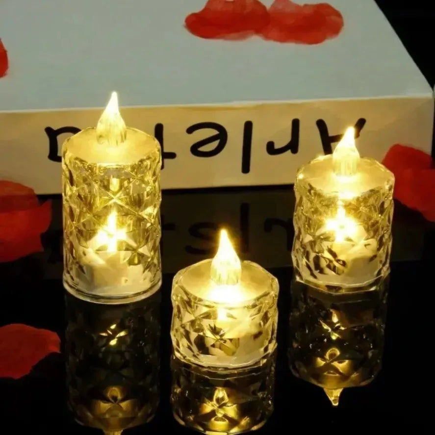 LED Crystal Candle Light Flameless LED Light Electronic Candle Lamp For Dating Party Holiday Home Wedding Atmosphere Decoration