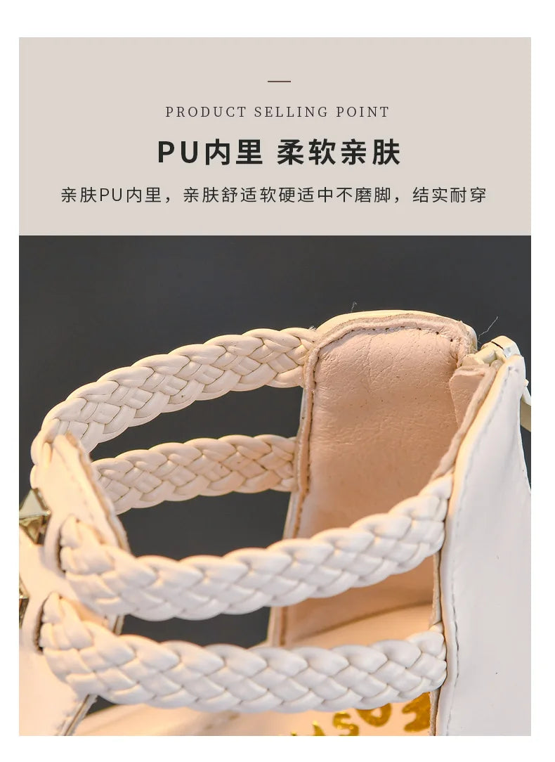 Summer Girls Sandals 2026 New Design Girls Soft Soled Lightweight Shoe Fashionable Girl Anti Slip Versatile Casual Summer Sandal