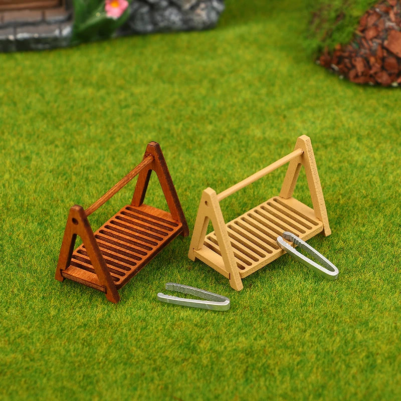 1Set 1:12 Dollhouse Miniature Bread Rack Cake Shelf Storage Box/Basket W/Baking Clip Scene Decor Doll House Accessories