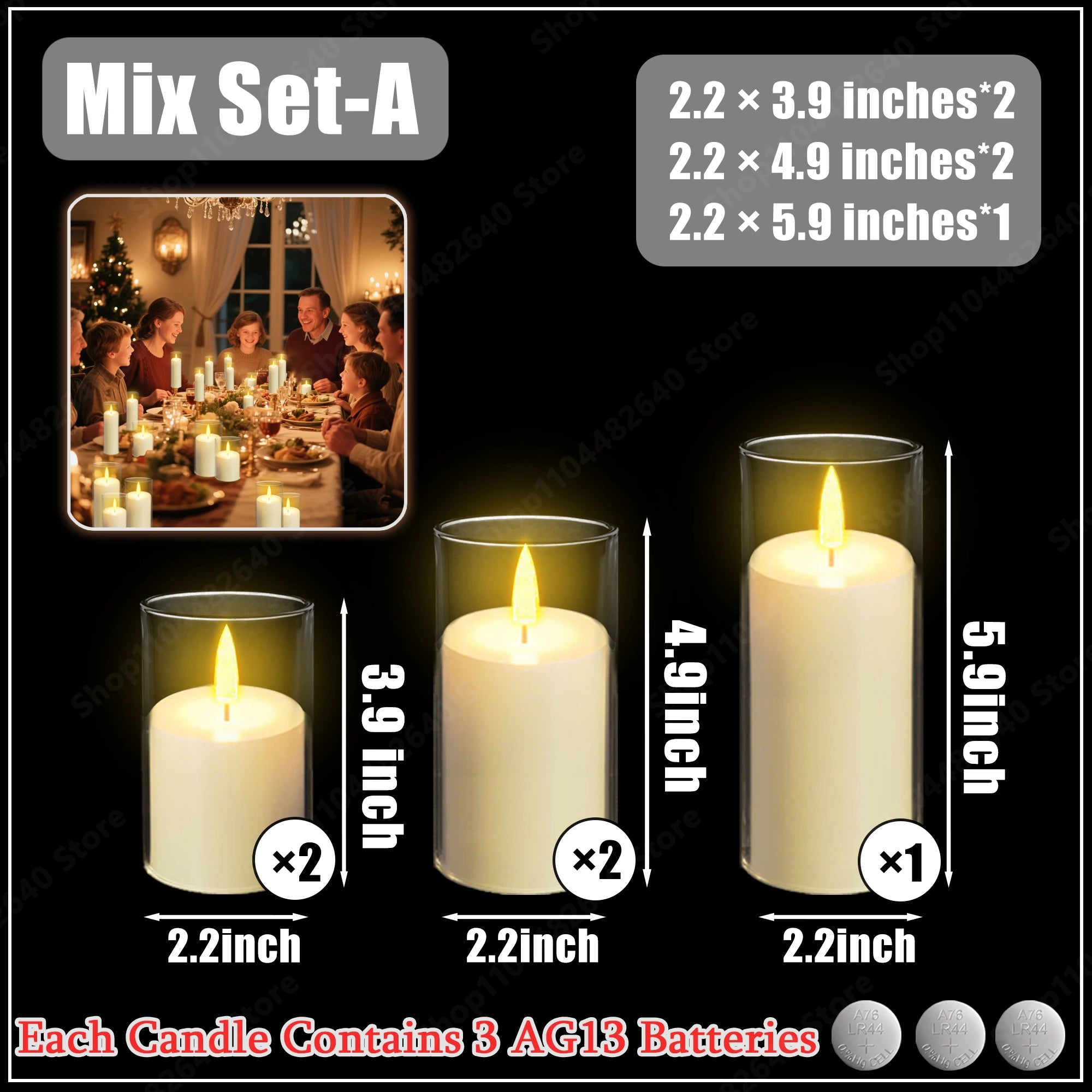 10-240Pcs LED Pillar Candles Wedding Flameless Candle with Battery Powered Flickering Candle Concert Birthday Party Table Decor