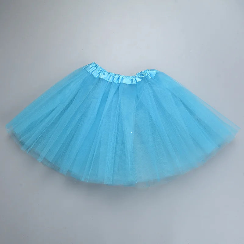 Girl Elastic Ballet Dancewear Tutus Mini Skirt For Birthday Party Dance 3 Layer Tulle Tutu Skirt for Kids Princess 2-8Y Girls