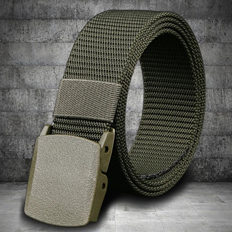 Men Belt 2023  Belts Adjustable Belt Men Outdoor Travel Tactical Waist Belt with Plastic Buckle for Pants 120cm