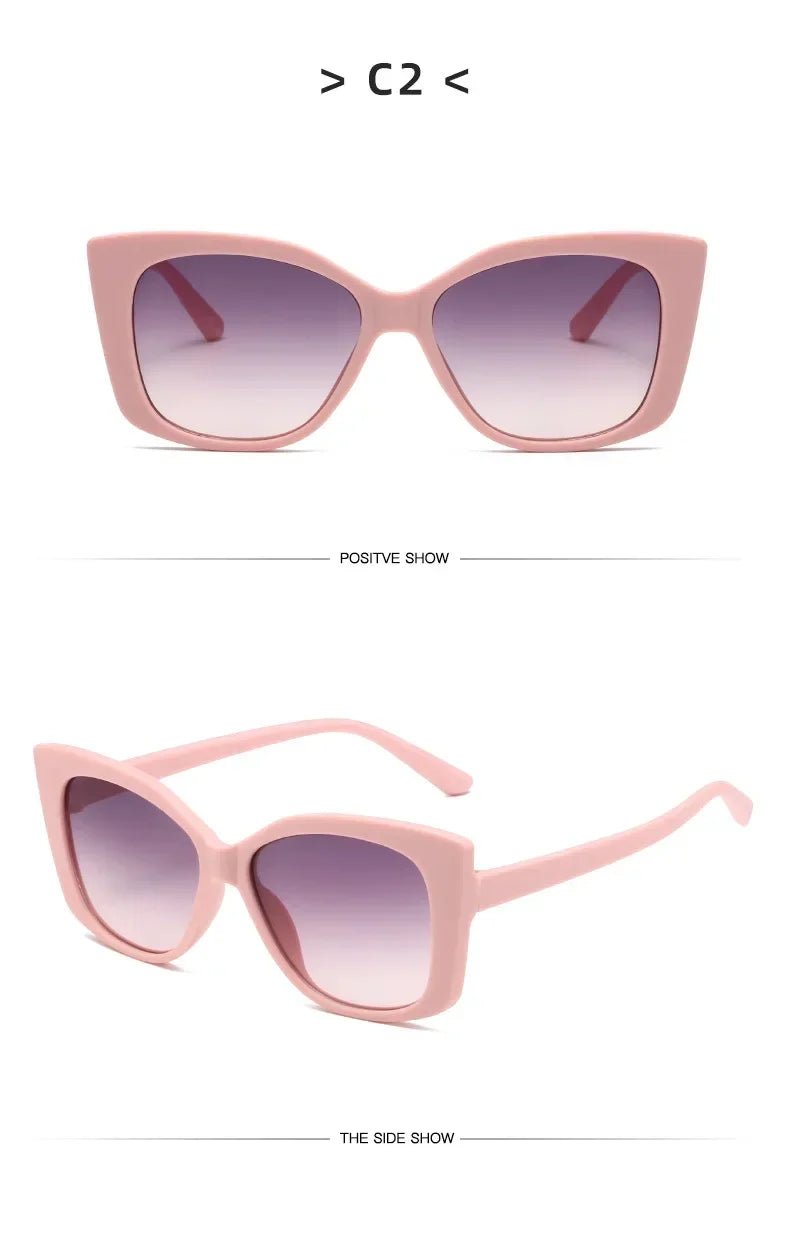 New Fashion Cat Eye Sunglasses Female Luxury Brand Designer Sun Glasses for Women Travelling Sun Shades Glasses High Definition