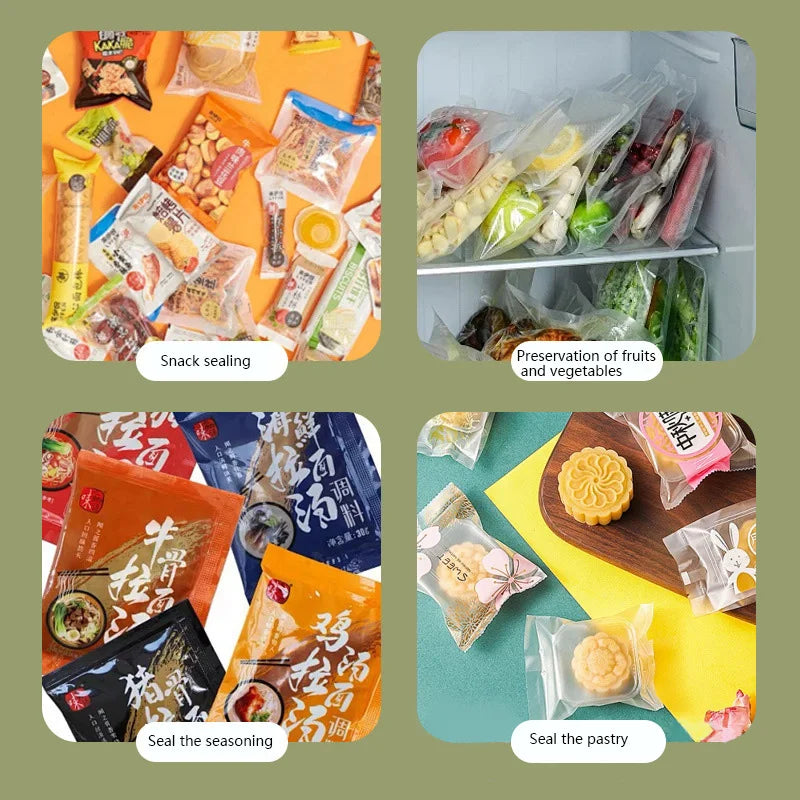 Mini Sealing Machine USB Rechargable Heat Sealer Storage Bag Plastic Package Food Sealer Clip Bag Handheld Food Heat Sealer