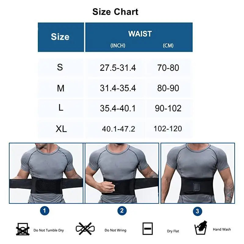 Breathable Waist Trainer Gym Girdle Back Lumbar Support Belt with 8 Stays Adjustable Abdominal Binder for Man Women Lumbar Pad