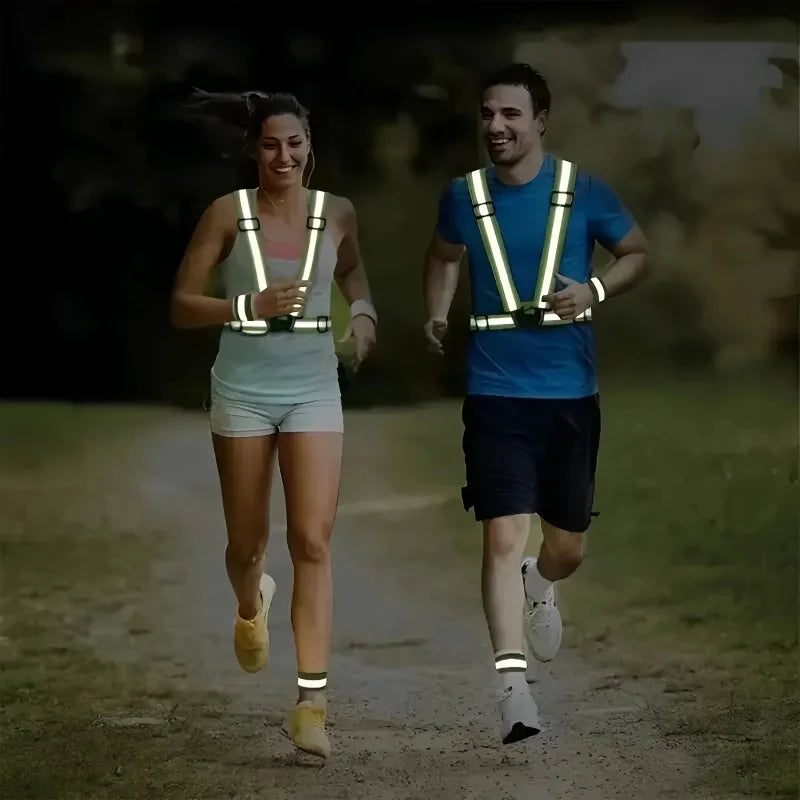 Reflective Safety Vests Lightweight Adjustable Elastic Vest Jacket Hi Vis Reflective Strips for Traffic Control Running Cycling