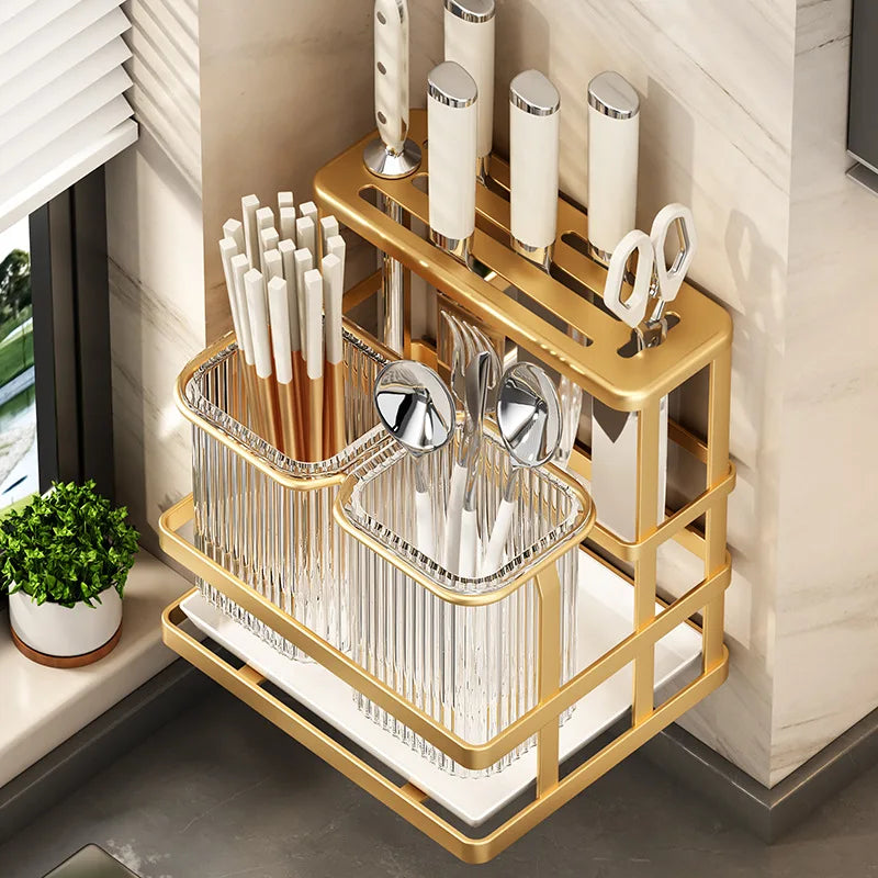 Kitchen Cutlery Holder Chopstick Storage Rack Cutlery Sink Chopsticks Holder Kitchen Spoon Fork Drain Rack Cutlery Organizer