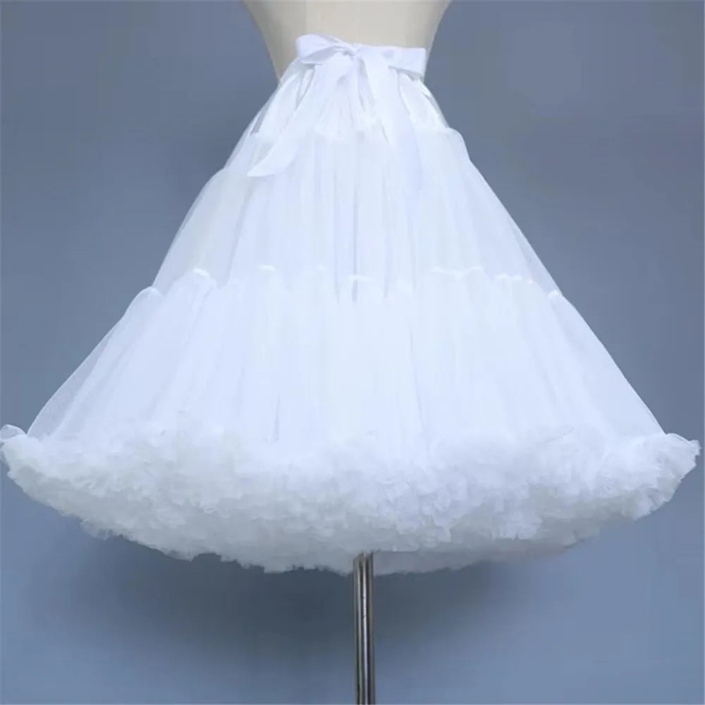Women Flower Style Lolita Petticoats Crinoline Inner Bustle Cosplay Tutu Puffy Cancan Skirt Under Wedding Dresses