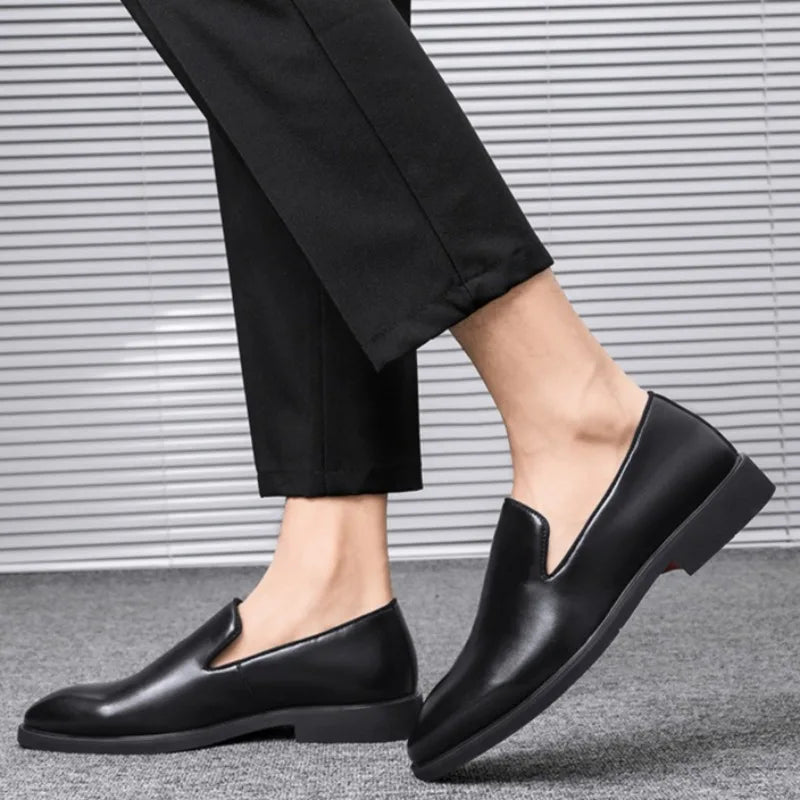 Men Shoes Classics Red Sole Leather Shoes Italian Brand Casual Shoe British Business Formal Dress Shoes Men's Loafers Big Size48