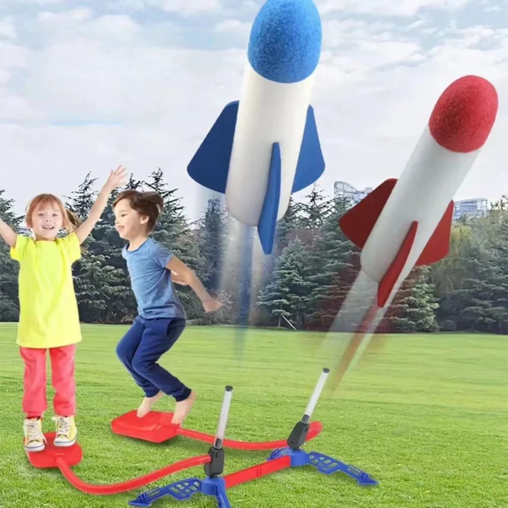Air Rocket Foot Pump Launcher Outdoor Air Pressing Pedal Soaring Rocket Toy Kids Game suit Jumping Sport Game Kids Toy Gift