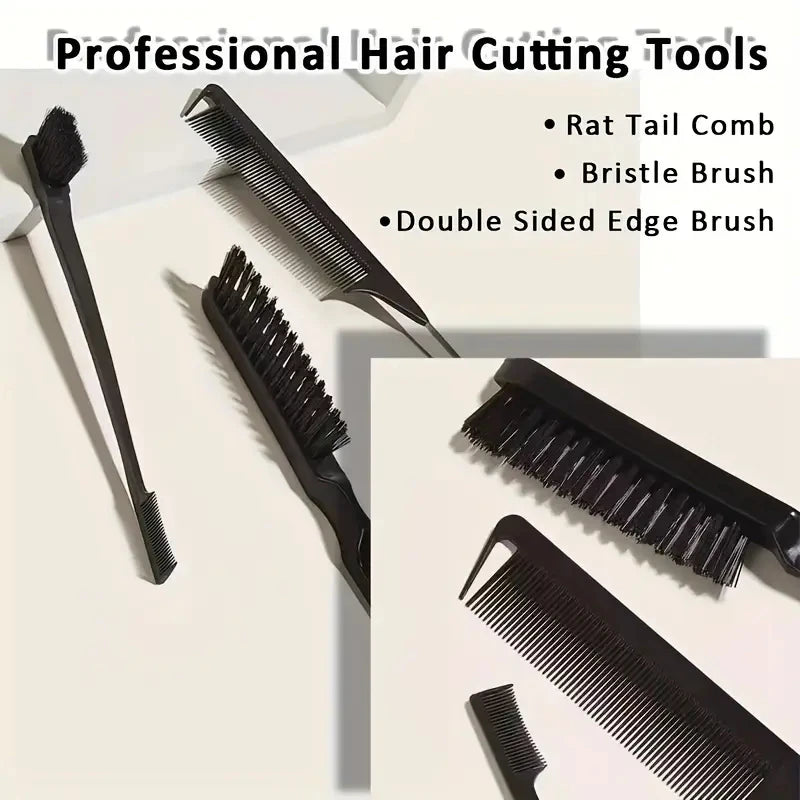 Boar Bristle Slick Back Hair Brush for Sleek Ponytail Bun & Smoothing Baby Hairs, Flyaways, Edge Control - Backcombing & Teasing