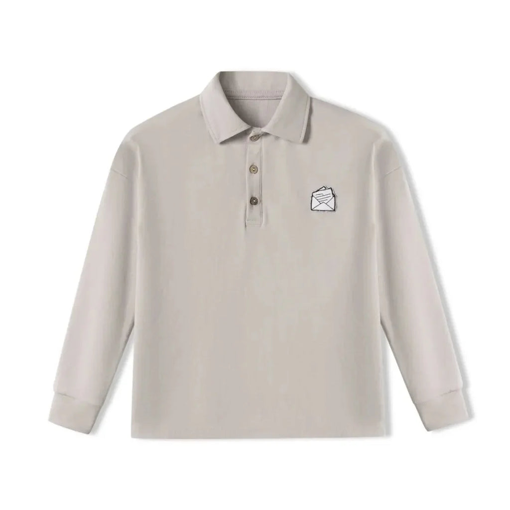 Kids Boys Polo Collar Long Sleeves Shirt Spring Summer Fashion Casual Envelope Children's Boy Top Boutique Clothing
