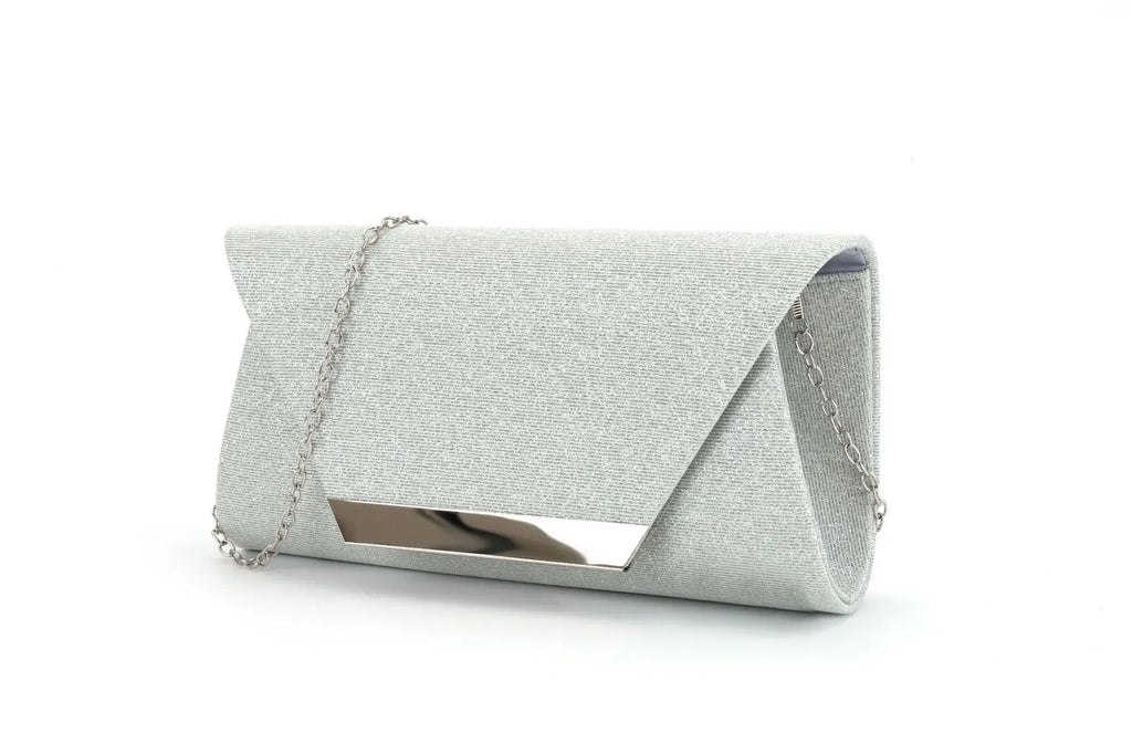Glitter Clutch Shiny Evening Bags For Women Formal Bridal Wedding Clutch Purse Prom Cocktail Party silver Envelope Chain Bag