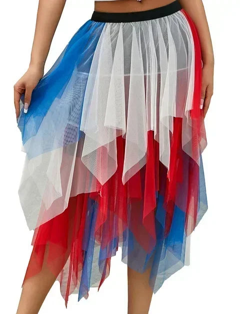 Fashion Summer Tutu Women Skirt Harajuku Tulle Bottom Faldas Casual High Waist Midi Mesh Skirts Woman Clothes Saia Jupe Femme