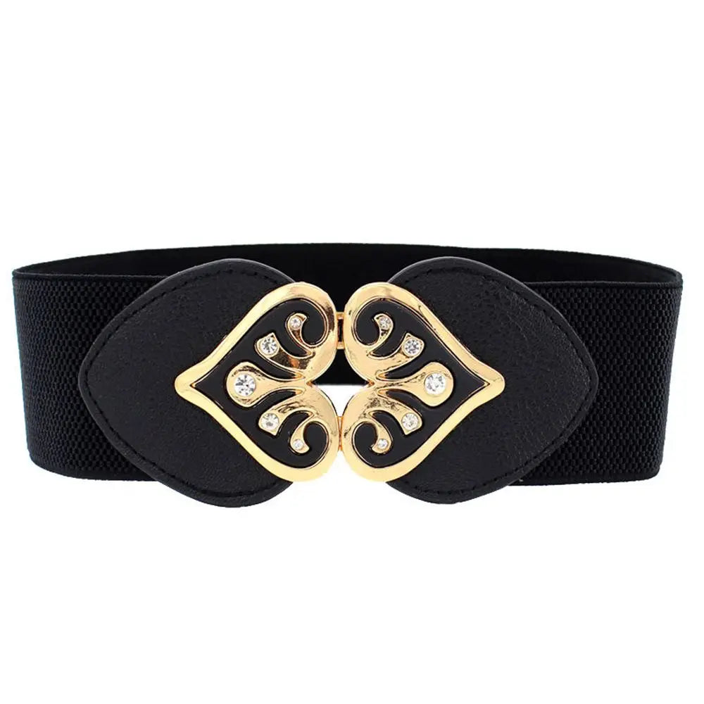 Female Fashion Wide Waistband 65cm Black Waist Elastic Stretch Belt for Women Cinch Waistband Dress Coat Clothing Accessories