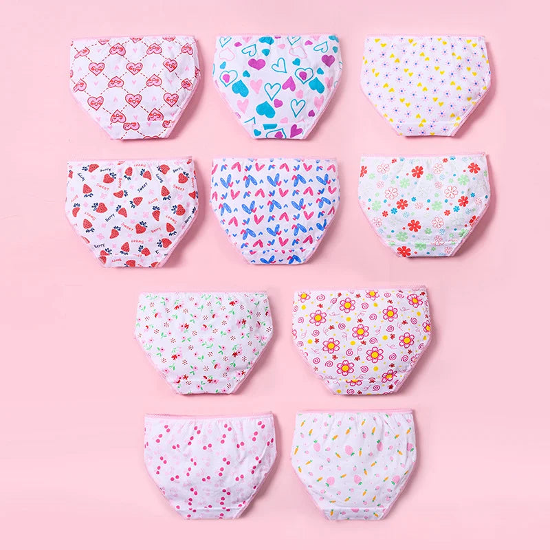 3/6/12 Pcs Cotton Panties Sets Girls Kids Short Briefs Children Underwear Child Cartoon Shorts Underpants Lace Panties Cute New