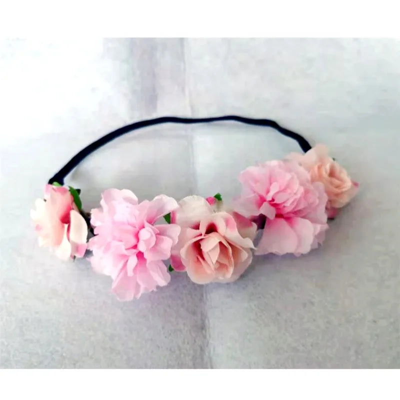 Women Wedding Flower Headband Girls Boho Flowers Headwear Children Headbands Hair Accessories Bride Wreath Beach Garland