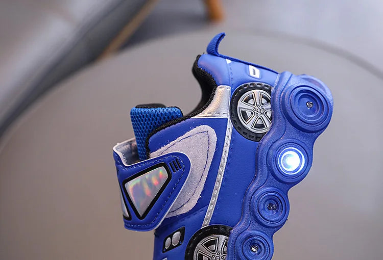 Autumn New Fashion Child Sneakers Versatile Car Cartoon Boy Shoes Comfort Thick Soled Luminous Casual Shoe Brand Sneakers Boy