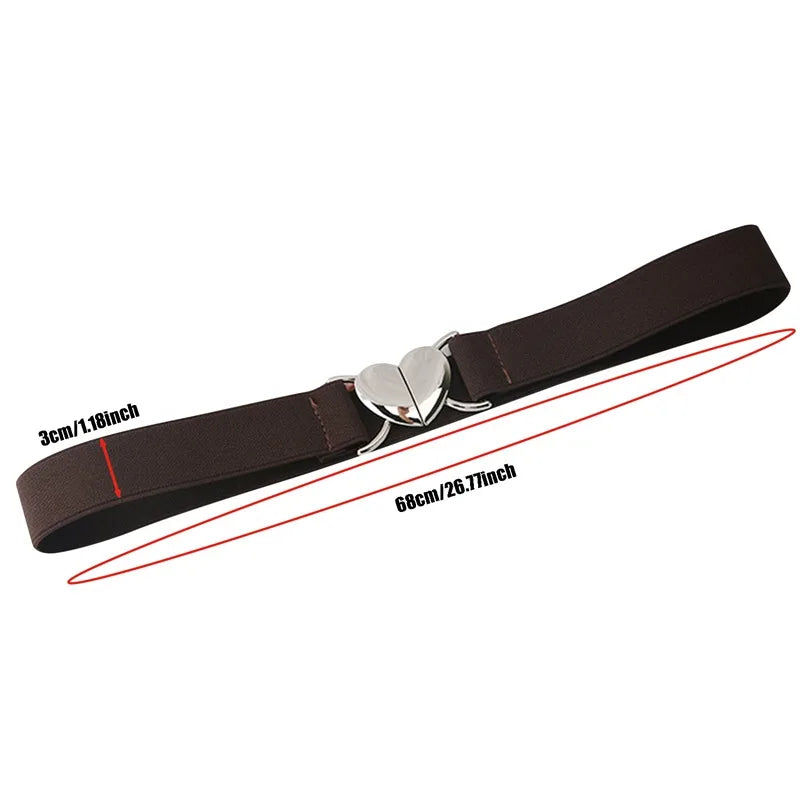 Women's Waist Cover Fashionable Gold Leaf Elastic Waist Closure With Double Hook Buckle Wide Belt Paired With Skirt Women Belt