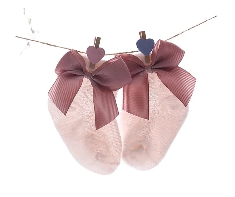 3Pairs/Lot Summer Baby Mesh Socks Bowknot Soft Cotton Newborn Sock Princess Infant Toddler Girls Cute Breathable Socks