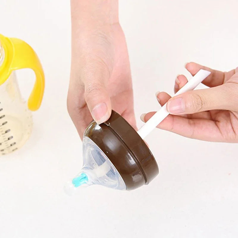 2 Pcs/Set Cleaning Narrow Brush Long Handle Portable Gap Baby Bottle Gap Cleaning Brush Household Kitchen Tool Small Brush