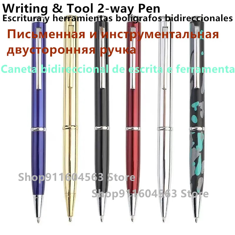 5Pcs Portable Ballpoint Pen with Edc Tool Protector Metal Cut Pens for Students Teacher Office Writing Supplies Outdoor Gifts