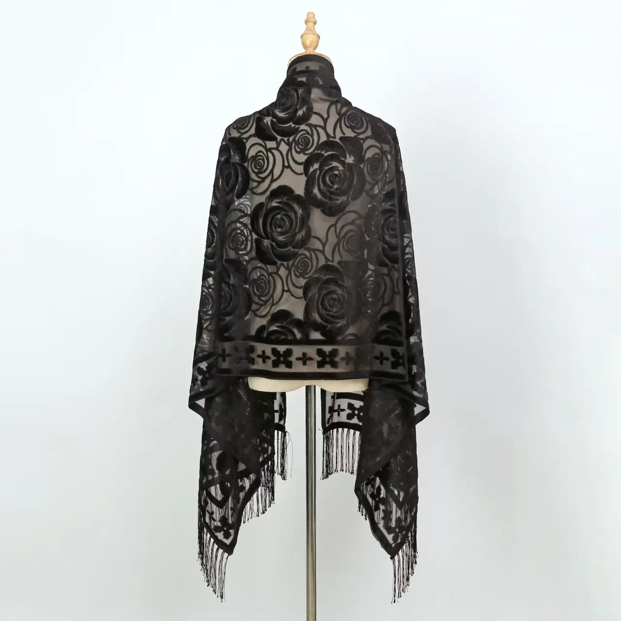 2025 NEW Fashion Women Cut Flowers Hollow Lace Gradient Flower Silk Scarf Spring Shawls and Wraps Towel Femme Beach Sjaals