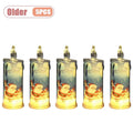 1-5PCS Flameless LED Christmas Electronic Candle Realistic Dripping Tears Santa Claus Snowman Ornaments Holiday Decorative