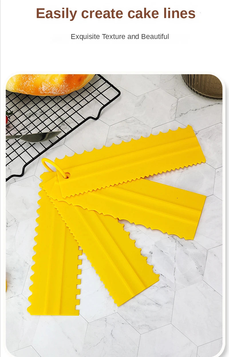 DIY Baking Tools 4pcs/set Cream Scraper PP Cream Smoother Pastry Icing Combs Spatulas Bakery Accessories  Cake Decorating Comb
