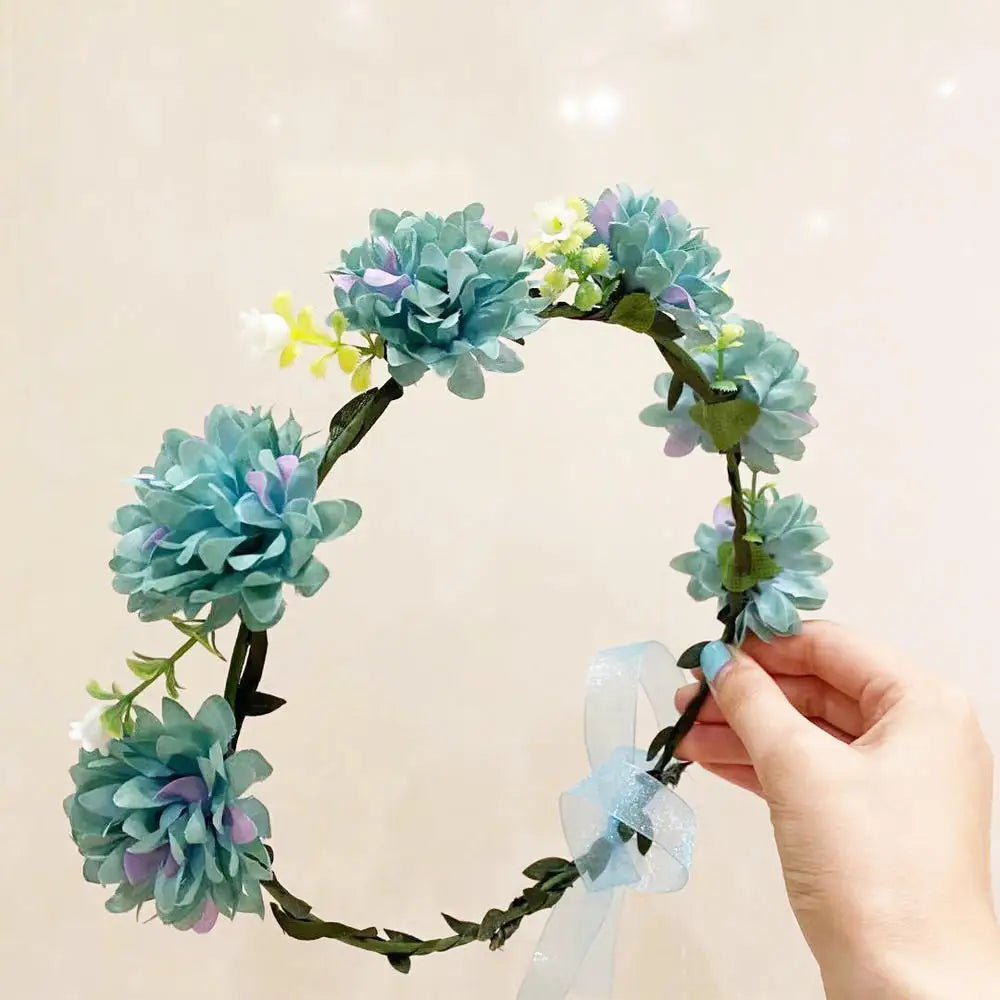 Women Wedding Flower Headband Girls Boho Flowers Headwear Children Headbands Hair Accessories Bride Wreath Beach Garland