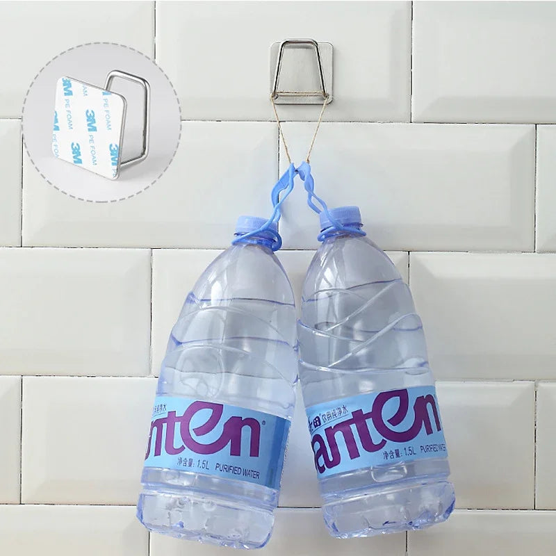 Kitchen Wall Hooks Accessories Storage Organizer Self Adhesive Drain Drying Rack Stainless Steel Sink Sponges Holder