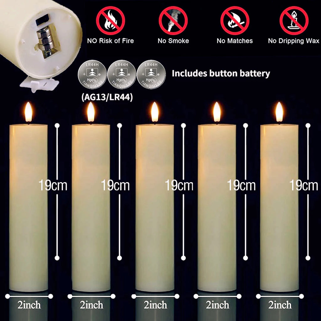 6-120PCS Led Candles Bulk Flickering Flameless Candles Battery Operated Fake Pillar Candle Wedding Birthday Party Decor Concert