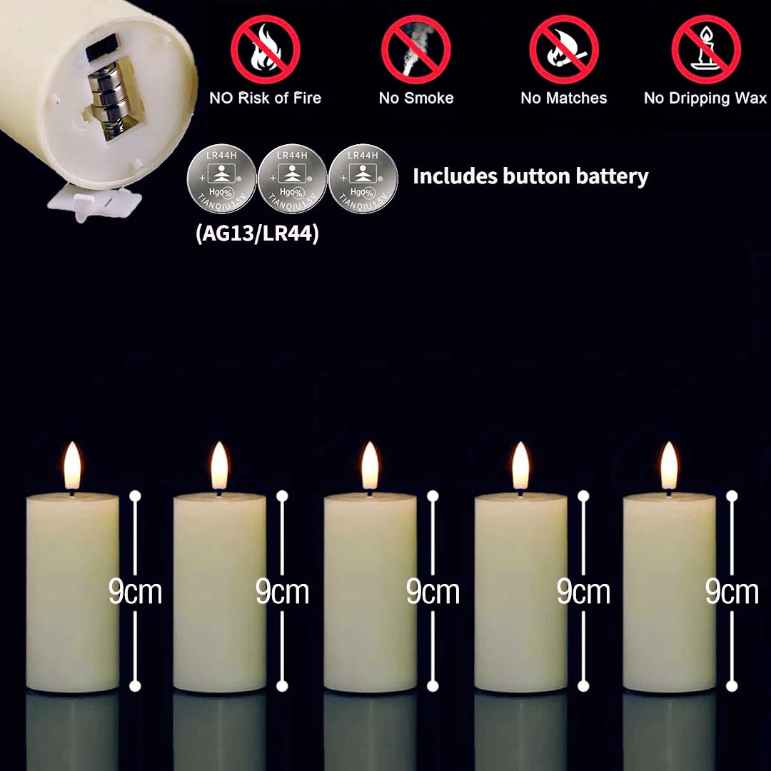 6-120PCS Led Candles Bulk Flickering Flameless Candles Battery Operated Fake Pillar Candle Wedding Birthday Party Decor Concert