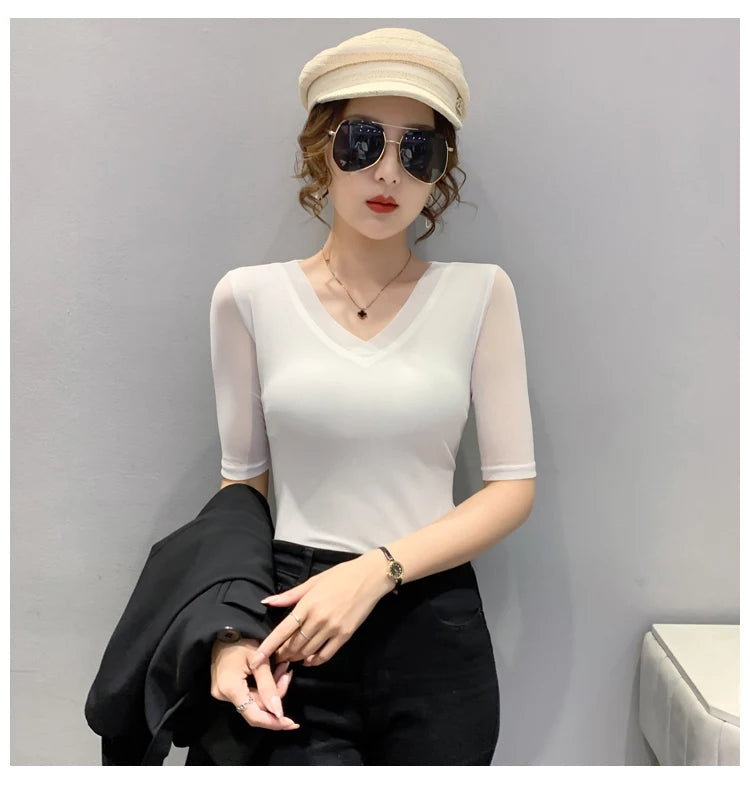 Women's Slim Fit V-Ne T-irt Me Inner Wear Top Spring Autumn Season Faionable Base irt Breathable Wear Resistant