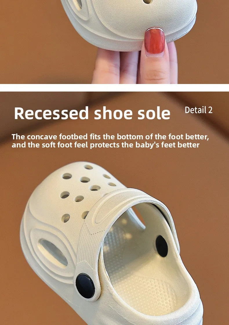2026 Kids Sandals Hole Children's Shoes Slippers Soft Anti-Skid Simple DIY Design Hole Baby Shoes Sandy Beach For Boys Girls