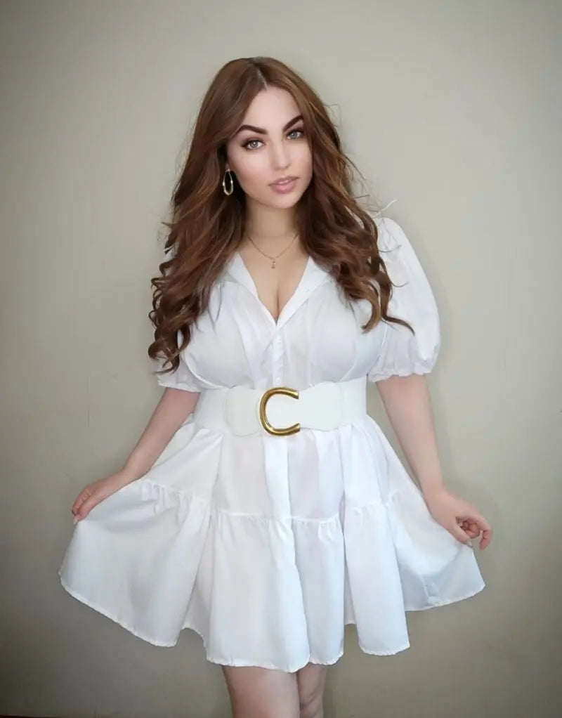 Women Wide Elastic Waist Belt for Dress Ladies Stretch Belt Plus Size with Gold Big Buckle