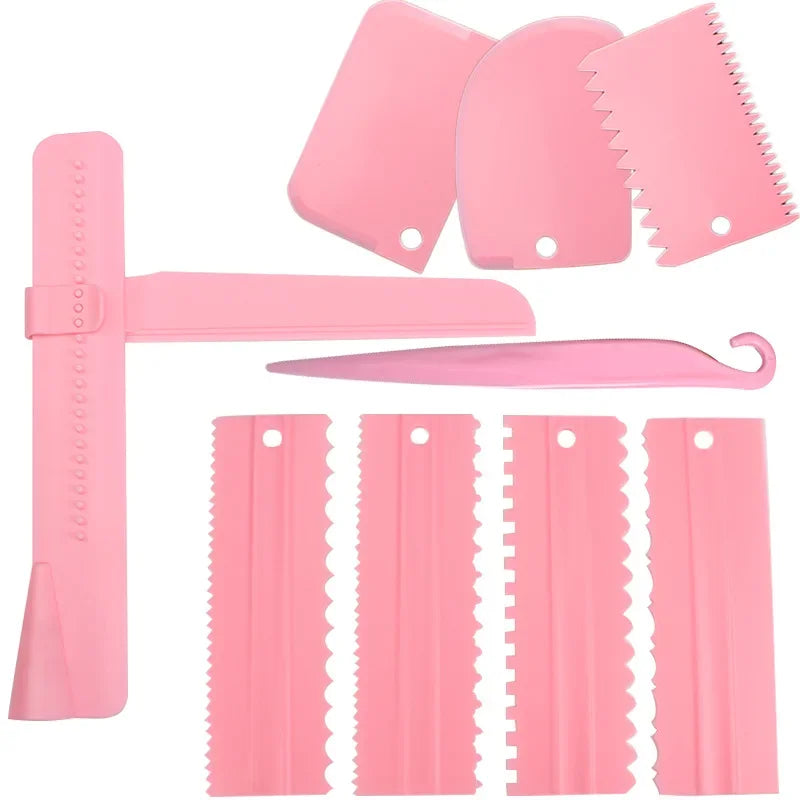 DIY Baking Tools 4pcs/set Cream Scraper PP Cream Smoother Pastry Icing Combs Spatulas Bakery Accessories  Cake Decorating Comb