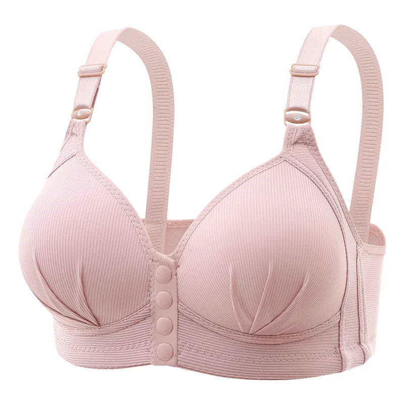 New Large Size Front Buckle Sexy Push up WOMEN'S Bra Adjustable Thin Cup Breathable Comfortable Middle-aged Mom Ladies Underwear
