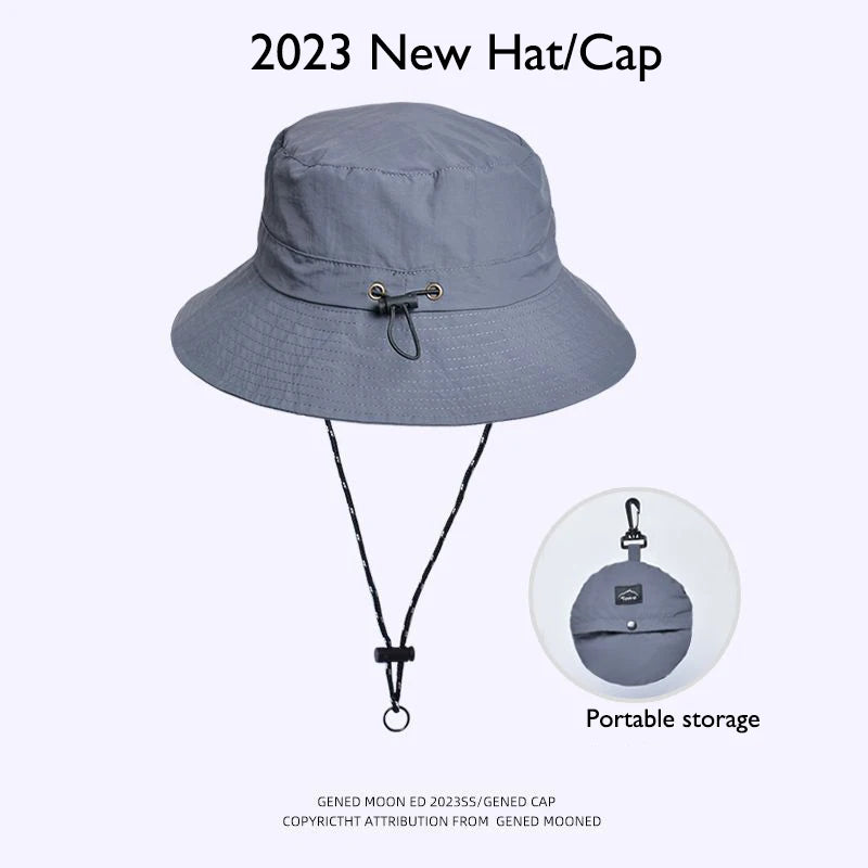 Panama Men And Women Spring Summer Waterproof Bucket Hat Fishing Mountaineering Sunshade Bucket Hat Outdoor Sports Fashion Cap