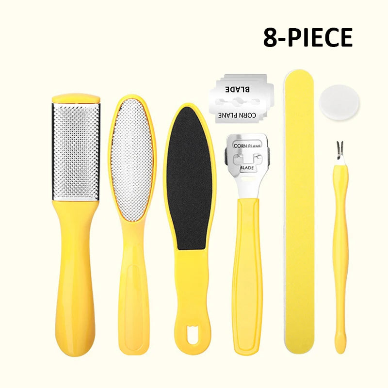 8/10-in-1 Professional Pedicure Kit Stainless Steel Callus Shavers Get Soft Smooth Feet with Stainless Steel Foot Care Tools