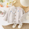 2-7Y Girl's Sweaters Single Breast Kids Knit Cardigans Flower Embroidery Baby Girl Knitwear Spring Autumn Children Outfit