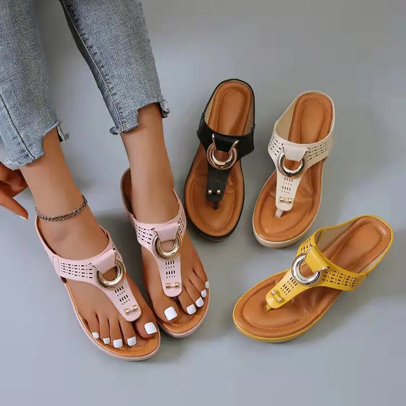 Summer Sandals Women 2026 Big Size Platform Sandals Wedges Flip Flops Shoes Comfortable Slippers Ladies Non-Slip Open Pantuflas